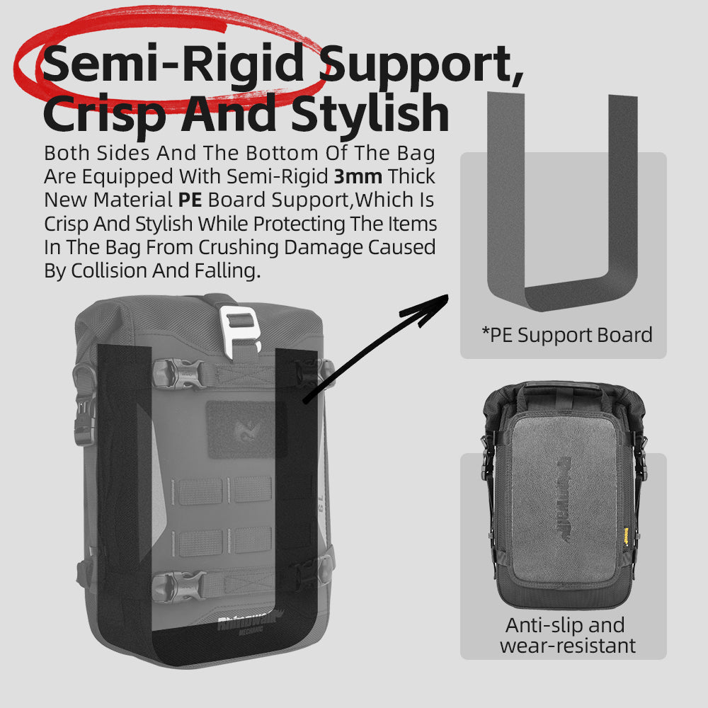 Rhinowalk Motorcycle Front Bumper Bag 6L Waterproof with MOLLE System & Detachable Inner Bag