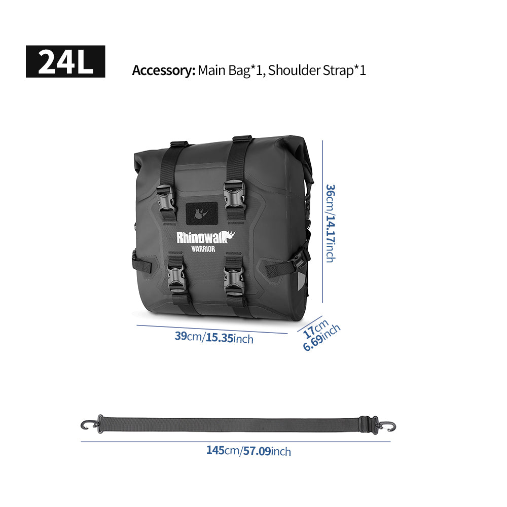 Rhinowalk Motorcycle Quick Release Side Bag 24L Waterproof 1 Or 2 PIece Motor Saddle Storage Bag With Support Board Air Valve MYS2406