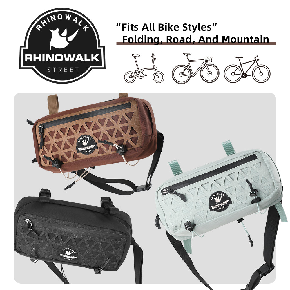Rhinowalk Convertible Bike Handlebar Bag 1.9L - Multifunctional Sling Waist Pack for Folding/Road/Mountain Bikes BCT0209
