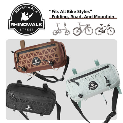 Rhinowalk Convertible Bike Handlebar Bag 1.9L - Multifunctional Sling Waist Pack for Folding/Road/Mountain Bikes BCT0209