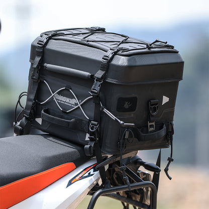 Rhinowalk Tactical Motorcycle Tail Bag - Waterproof 36L Multi-Function Motorbike Luggage with Camera/Cooler/Full-Face Helmet Storage