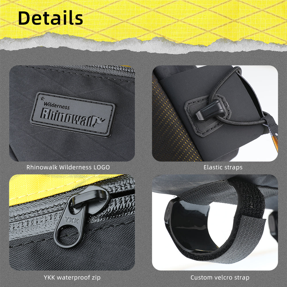 Rhinowalk Wilderness 2.1L Waterproof Bike Top Tube Bag - Adjustable Storage for Cycling
