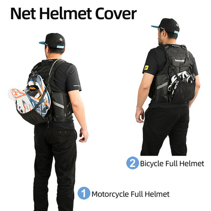 Rhinowalk Multifunctional Riding Vest - Helmet Storage, Hydration System, Breathable Mesh & Multi-Pocket Design for Motorcycling & Bicycling