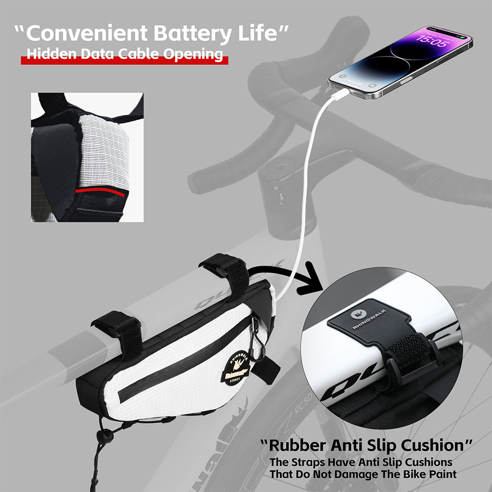 Rhinowalk Lightweight Water-Resistant Bike Frame Bag for Road/Gravel/Mountain Bikes