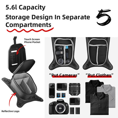 Rhinowalk Waterproof Motorcycle Tank Bag - Hard Shell Fuel Tank Bag with Touch Screen Phone Pocket for Motorbike Storage
