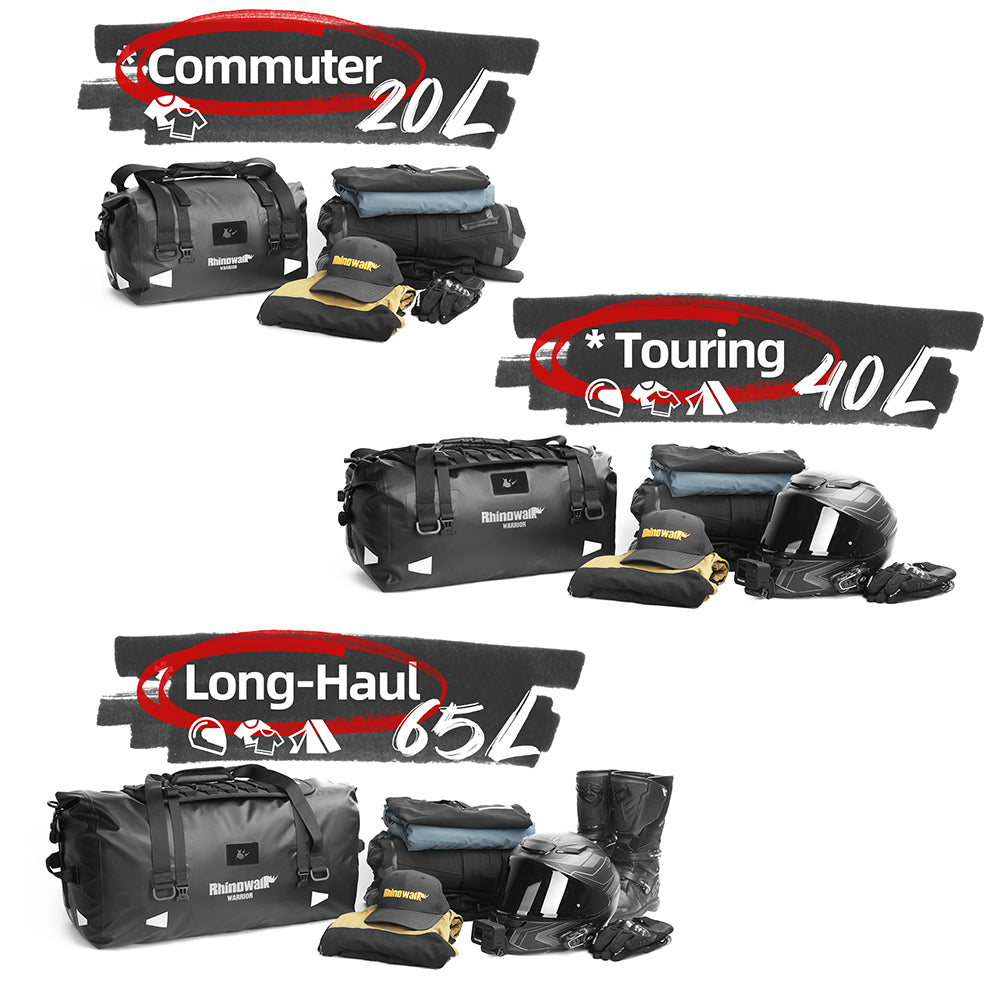 Rhinowalk Motorcycle Duffel Tail Bag 20L/40L/65L Waterproof for Commuting Touring & Long-Haul