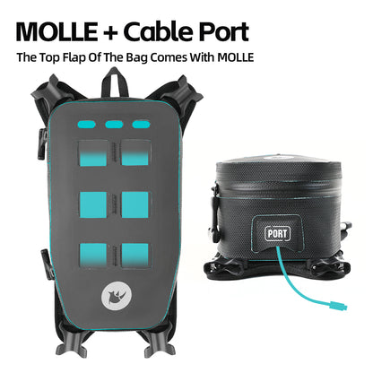 Rhinowalk Motorcycle Tank Bag With Removable Inner Liner MOLLE Top Flap 2L Waterproof Motor Front Storage MCY2601