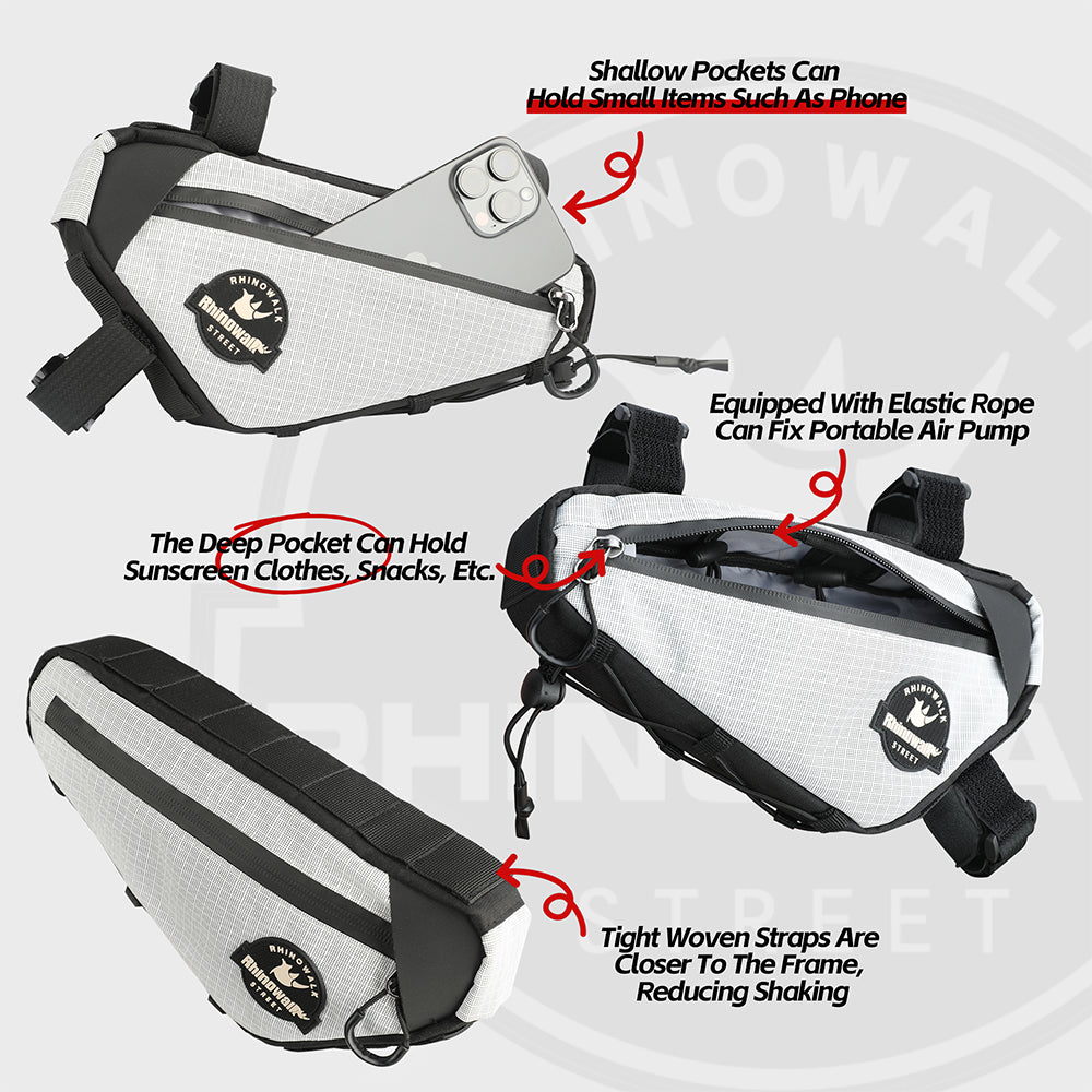Rhinowalk Lightweight Water-Resistant Bike Frame Bag for Road/Gravel/Mountain Bikes