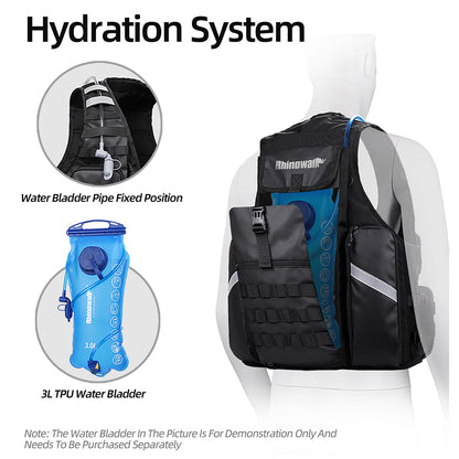 Rhinowalk Multifunctional Riding Vest - Helmet Storage, Hydration System, Breathable Mesh & Multi-Pocket Design for Motorcycling & Bicycling