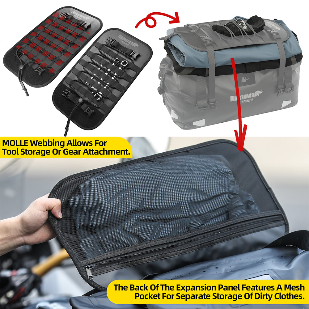 Rhinowalk Motorcycle Duffel Tail Bag 20L/40L/65L Waterproof for Commuting Touring & Long-Haul