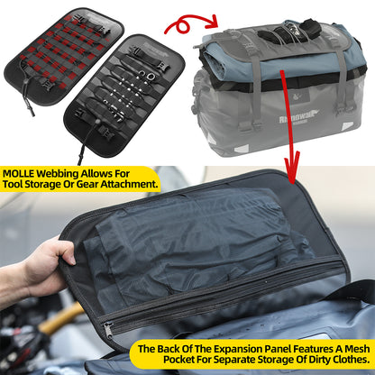 Rhinowalk Motorcycle Duffel Tail Bag 20L/40L/65L Waterproof for Commuting Touring & Long-Haul