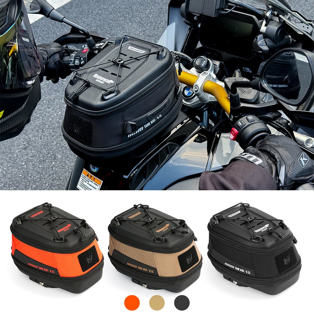 RhinoWalk 6.5L Expandable Motorcycle Tank Bag - Magnetic Quick Release & Anti-Theft Design