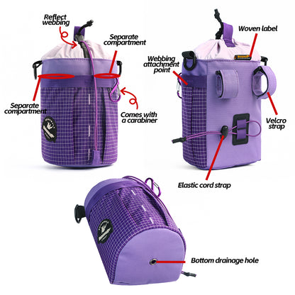 Rhinowalk Bike Handlebar Bag - Quick-Release Urban Cycling Waterproof Bag for Brompton Dahon Folding Bikes with Shoulder Strap