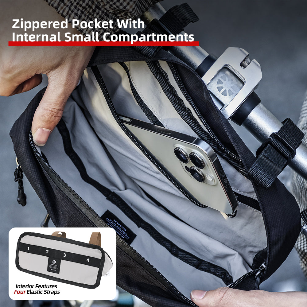 Rhinowalk Convertible Bike Handlebar Bag 1.9L - Multifunctional Sling Waist Pack for Folding/Road/Mountain Bikes BCT0209