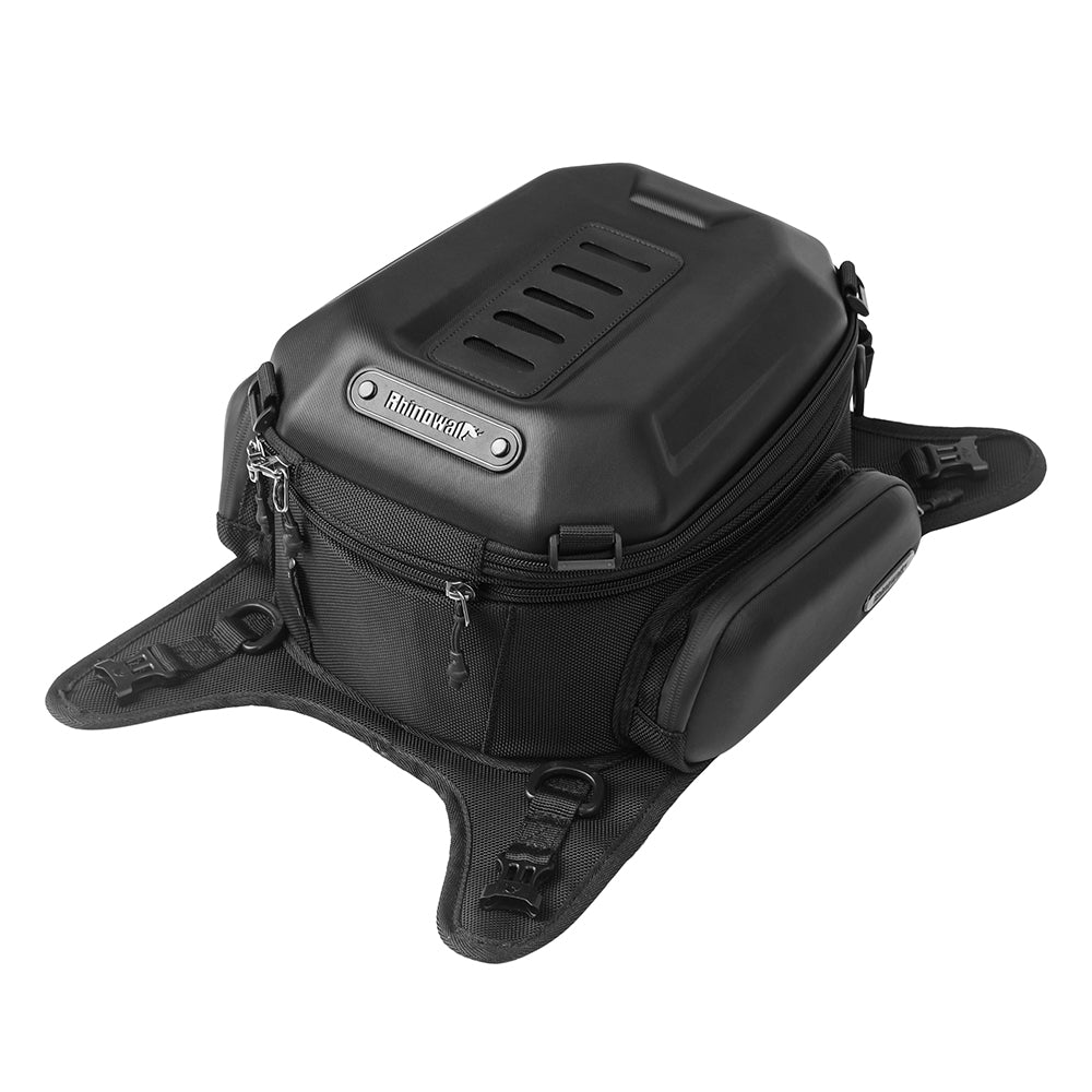 Rhinowalk Motorcycle Tank Bag, 15-18L Expandable Motorcycle Storage, Waterproof All Weather-Carbon Fiber Black MTR3001