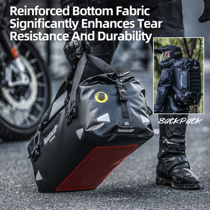 Rhinowalk Motorcycle Duffel Tail Bag 20L/40L/65L Waterproof for Commuting Touring & Long-Haul