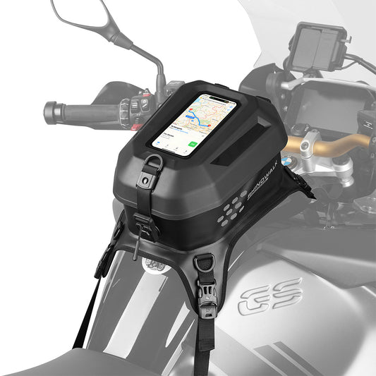 Rhinowalk Waterproof Motorcycle Tank Bag - Hard Shell Fuel Tank Bag with Touch Screen Phone Pocket for Motorbike Storage