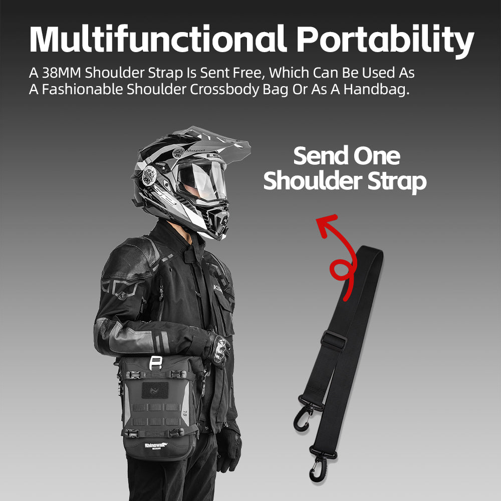Rhinowalk Motorcycle Front Bumper Bag 6L Waterproof with MOLLE System & Detachable Inner Bag