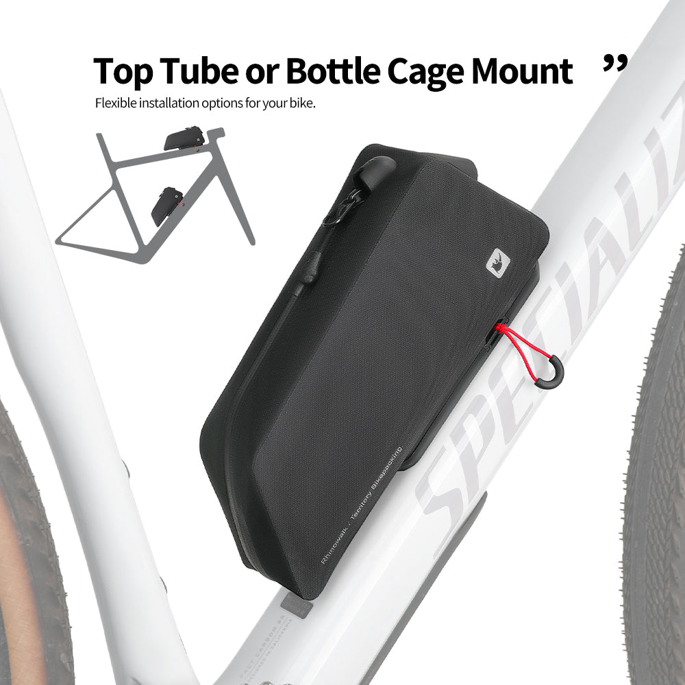 Rhinowalk 1L Fully Waterproof Bicycle Top Tube Bag | Quick-Release Hard Shell Triangle Bag BWJ0803