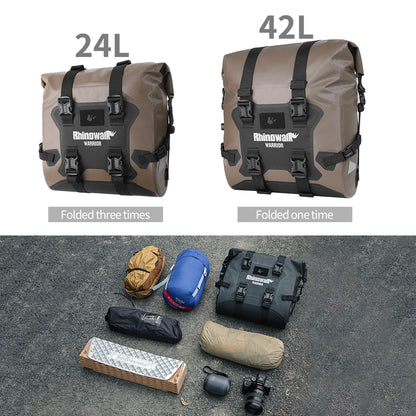 Rhinowalk Motorcycle Quick Release Side Bag 24L Waterproof 1 Or 2 PIece Motor Saddle Storage Bag With Support Board Air Valve MYS2406