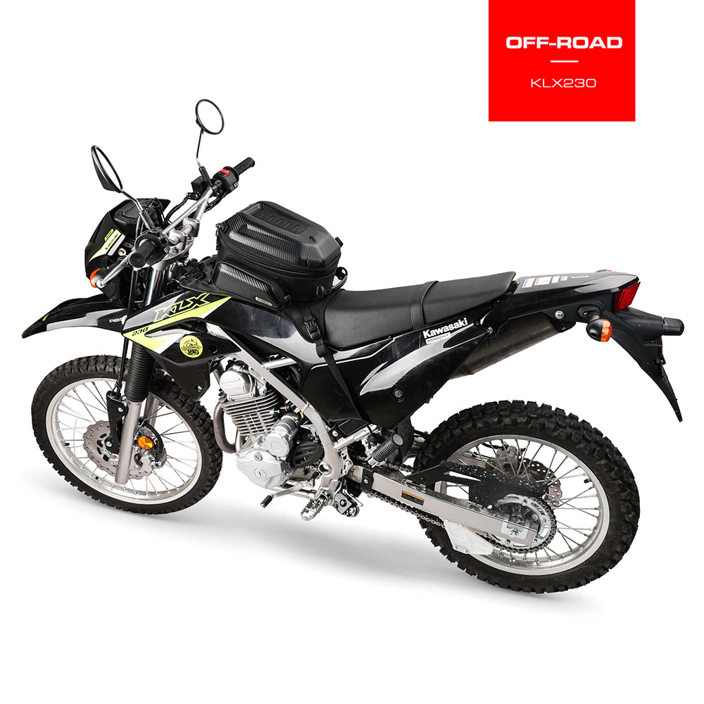 Rhinowalk Motorcycle Tank Bag, 15-18L Expandable Motorcycle Storage, Waterproof All Weather-Carbon Fiber Black MTR3001