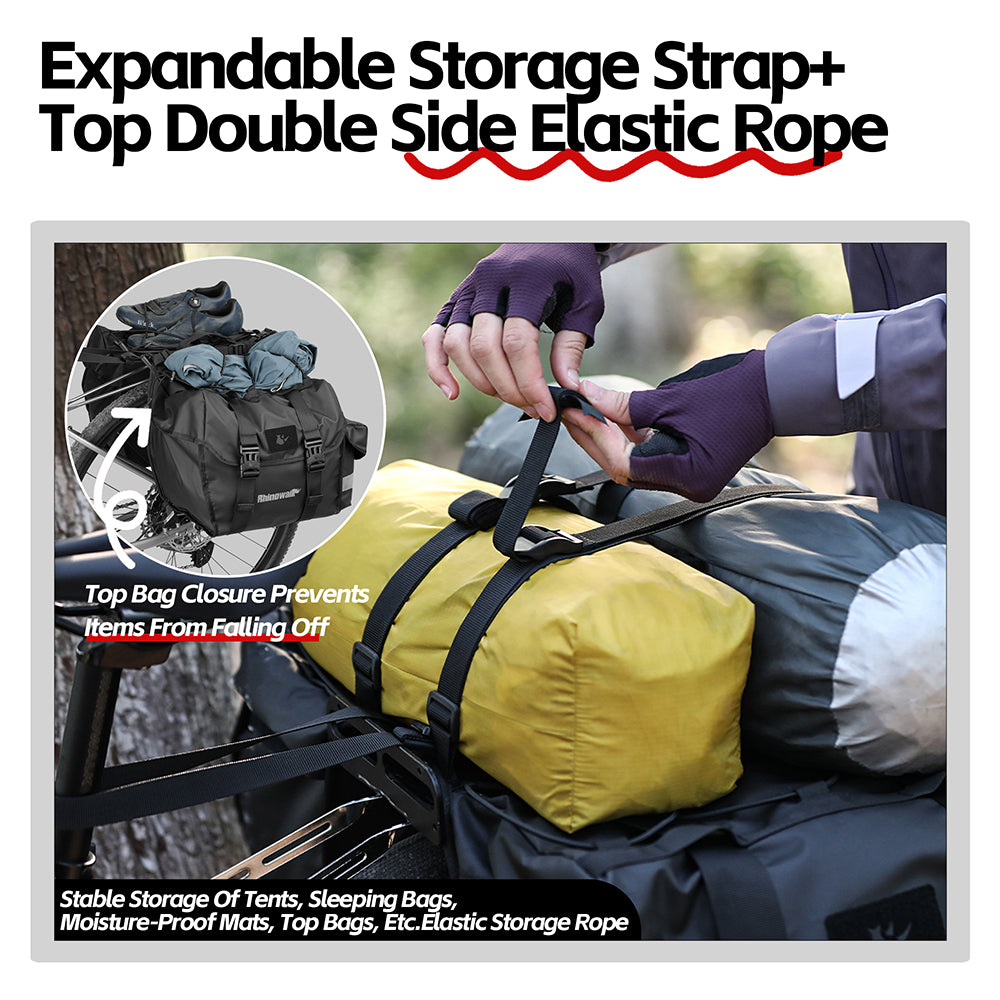 Rhinowalk Double Pannier Bag for Long Distance Cycling - Waterproof 3-Size Bicycle Rear Rack Bags