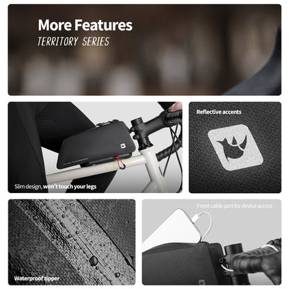 Rhinowalk 1L Fully Waterproof Bicycle Top Tube Bag | Quick-Release Hard Shell Triangle Bag BWJ0803