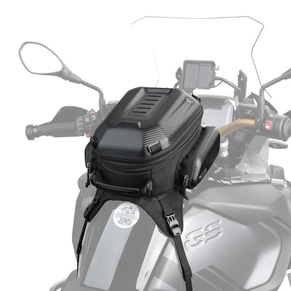 Rhinowalk Motorcycle Tank Bag, 15-18L Expandable Motorcycle Storage, Waterproof All Weather-Carbon Fiber Black MTR3001