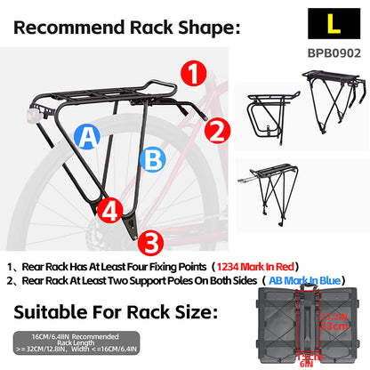 Rhinowalk Double Pannier Bag for Long Distance Cycling - Waterproof 3-Size Bicycle Rear Rack Bags