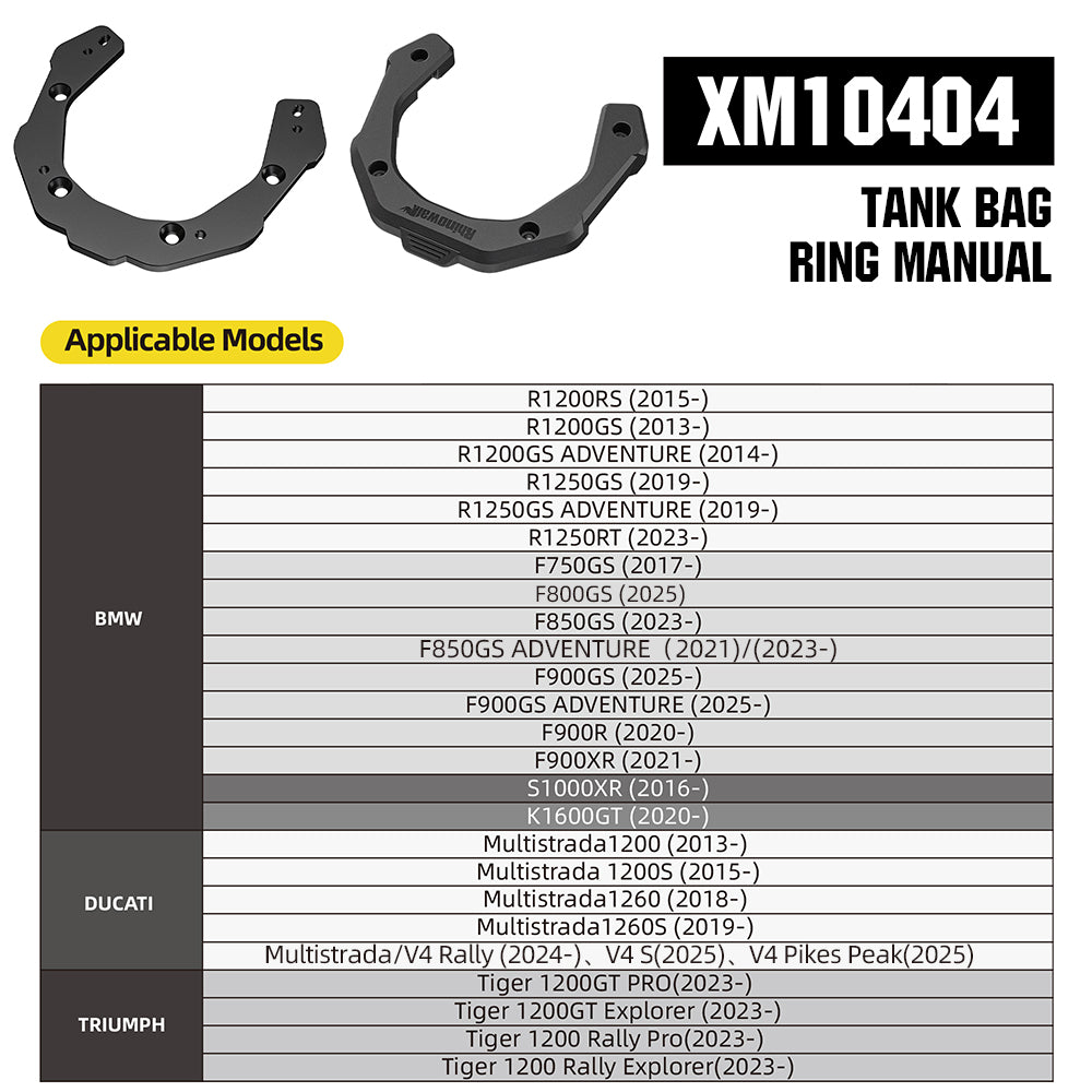RhinoWalk 6.5L Expandable Motorcycle Tank Bag - Magnetic Quick Release & Anti-Theft Design MJX2011