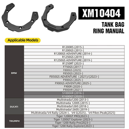RhinoWalk 6.5L Expandable Motorcycle Tank Bag - Magnetic Quick Release & Anti-Theft Design MJX2011