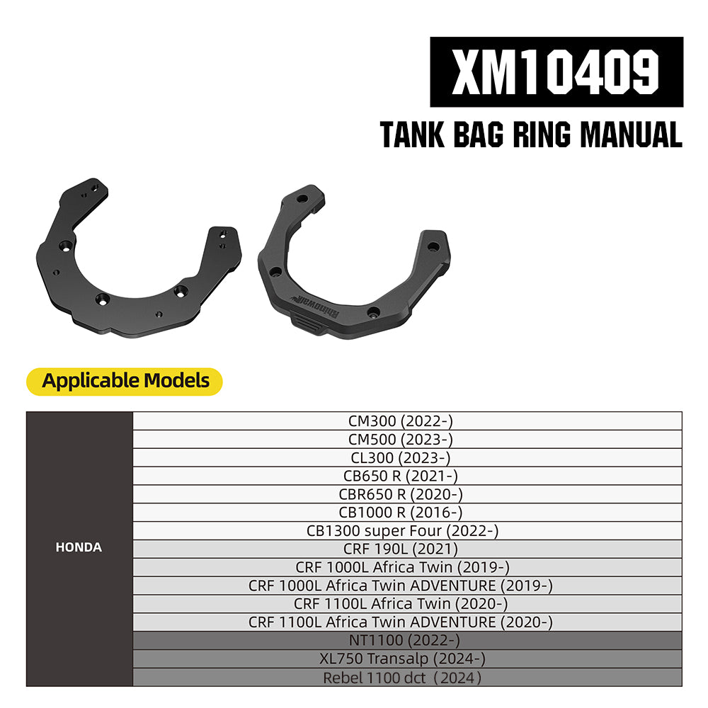 RhinoWalk 6.5L Expandable Motorcycle Tank Bag - Magnetic Quick Release & Anti-Theft Design MJX2011