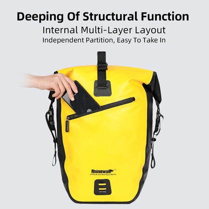 Rhinowalk Waterproof Bike Bag 20L/27L Travel Cycling Bag Basket Bicycle Rear Rack Tail Seat Trunk Bags bicycle bags & panniers  RK19662 RK19663