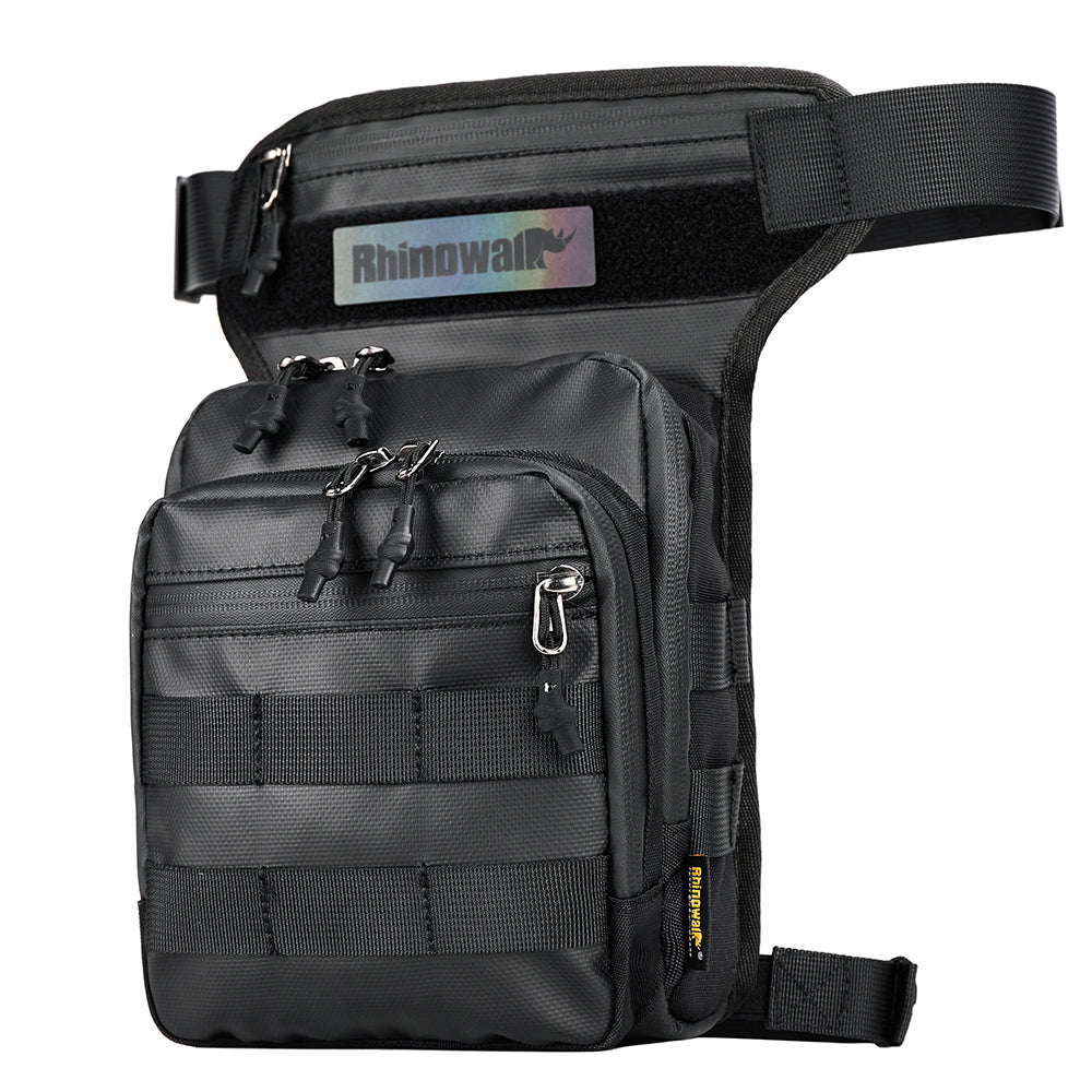 Motorcycle Drop Leg Bag Military Thigh Pouch Bag Tactical Hip Thigh Pack Leg Bag Multifunctional for Riding Cycling Hiking Climbing Men and women (Black) MT102