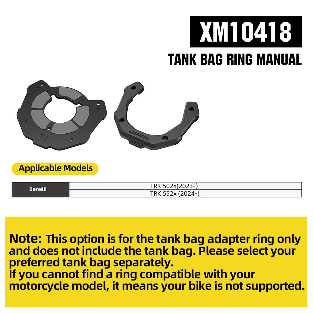 RhinoWalk 6.5L Expandable Motorcycle Tank Bag - Magnetic Quick Release & Anti-Theft Design MJX2011