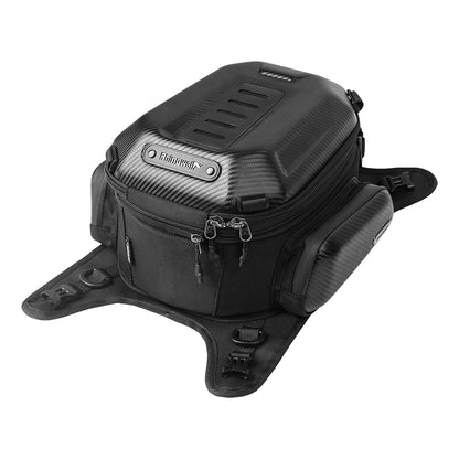 Rhinowalk Motorcycle Tank Bag, 15-18L Expandable Motorcycle Storage, Waterproof All Weather-Carbon Fiber Black MTR3001
